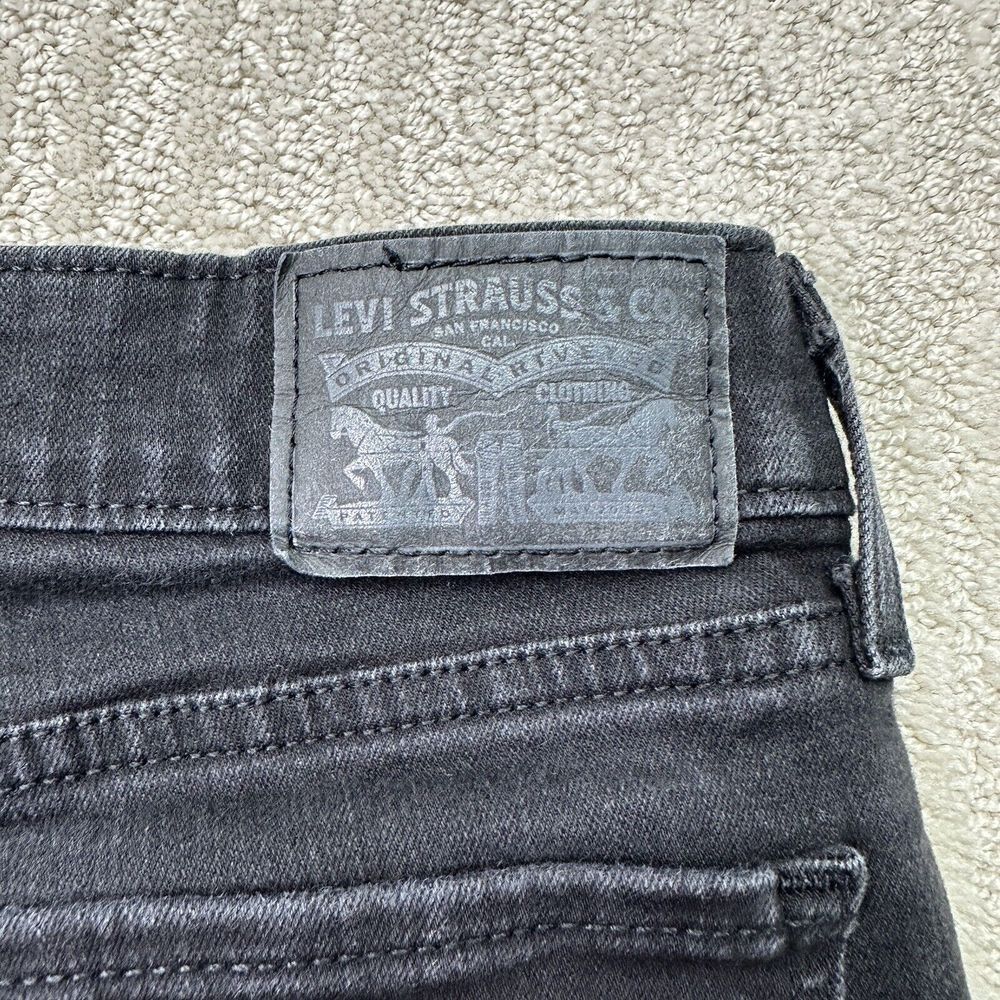 Levis 711 Jeans Women Black Distressed Skinny Slim Mid-Rise Denim Pants Size 30 - Picture 8 of 12